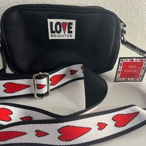 Brighton Black Love Essentials Bag with Heart Strap